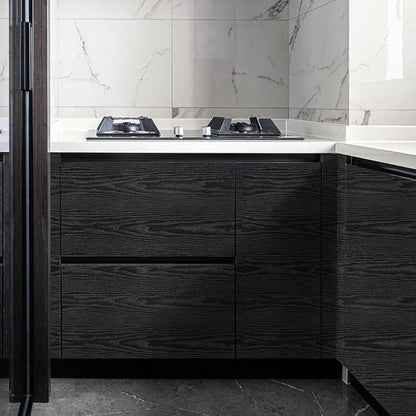 Peel and Stick Wallpaper Black Wood Wall Paper - Image 5