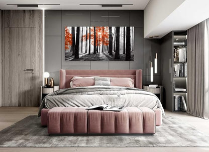 Cao Gen Decor Art S06662 Wall Art Canvas Painting Red Tree in Black and White - Image 3