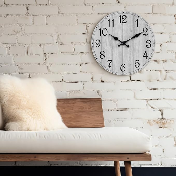 Wall Clock, Country Round Clocks Farmhous Wall Decorative - Image 4