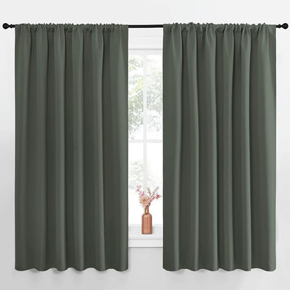 NICETOWN Blackout Curtains for Bedroom, Dark Mallard, 1 Pair, 70 by 63-inch by NICETOWN