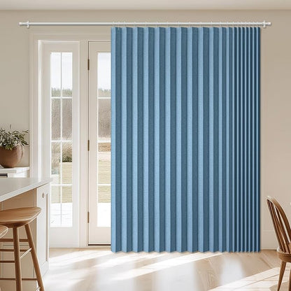 AJAZZ Blackout Accordion Door Curtain 98"x78" Blue by AJAZZ