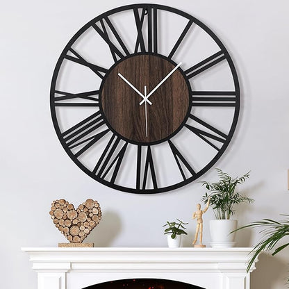 Large Wall Clock for Living Room Decor, 20 Inch Non Ticking Silent, Battery by ArtfulClocksBeautifulMoments