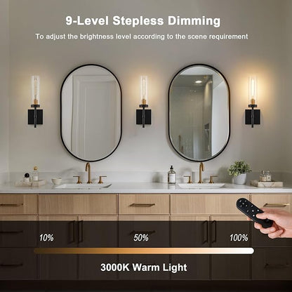 Wireless Wall Sconces with Remote Control, Battery Operated Wall Sconce Set of 2 - Image 4