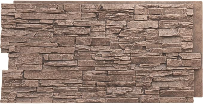 EverStone Canyon Ridge Faux Stone Panel, 45 3/4"W x 24 1/2"H x 1 1/4"D by EkenaMillwork
