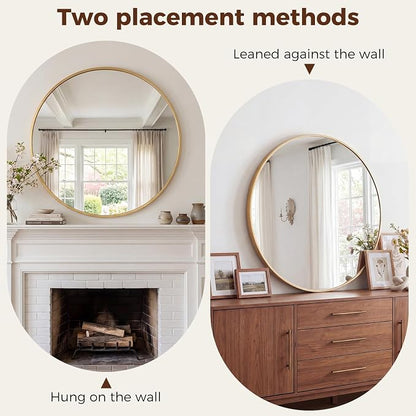 NEWBULIG 24 Inch Round Wall Mirror, Bathroom Mirror - Image 5