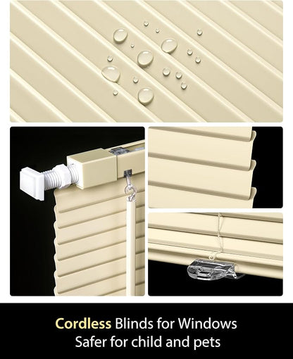 UNISHADES Custom No Tools No Drill Cordless Mini Blinds, 100% Privacy L-Shaped - Image 4