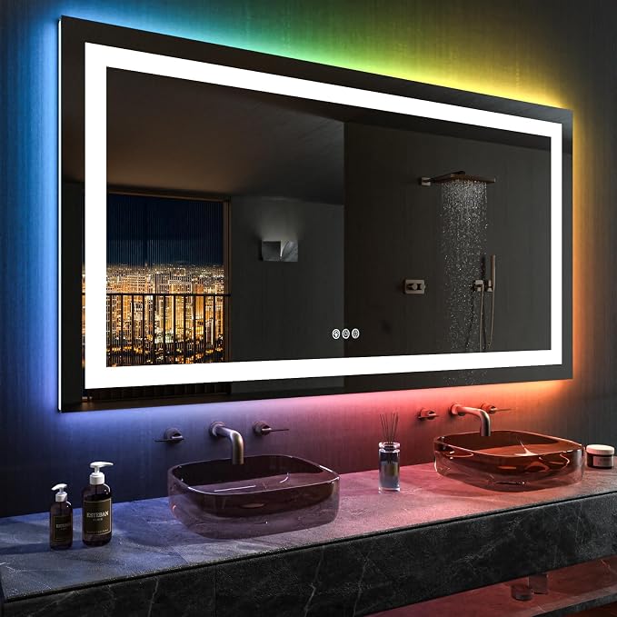 LOAAO 60”X36“ RGB LED Bathroom Mirror - Image 2