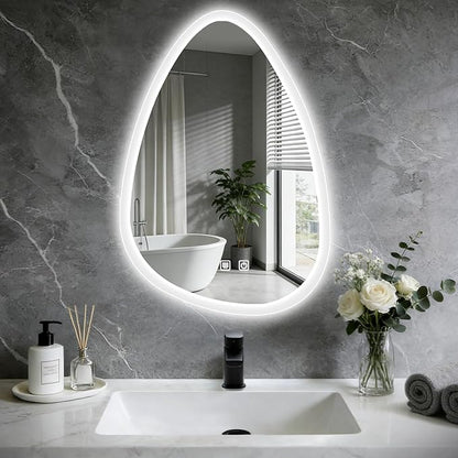 20x28 LED Bathroom Mirror with Lights Irregular, Lighted Bathroom Vanity Mirror by Unknown