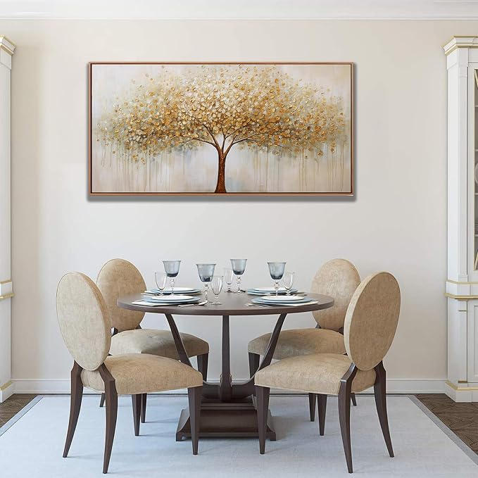 Wall Art Abstract Gold Tree of Life Framed Modern Artwork Canvas Painting - Image 6