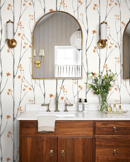 Timeet Peel and Stick Wallpaper Boho Floral Wallpaper Tree ContactPaper - Image 7