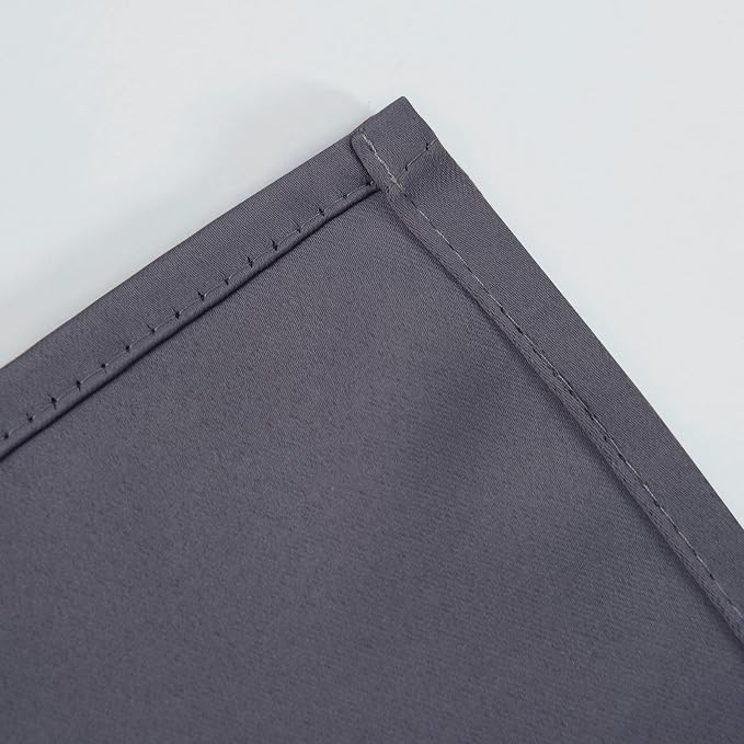 LEMOMO Blackout Curtains 66 x 54 Inch Long Grey Curtains Set of 2 Panels Room - Image 7