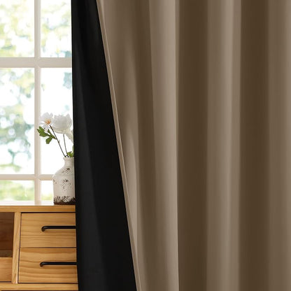 RYB HOME Extra Wide 100% Blackout Patio Door Curtain 96 inch Long, Grommet Room - Image 7