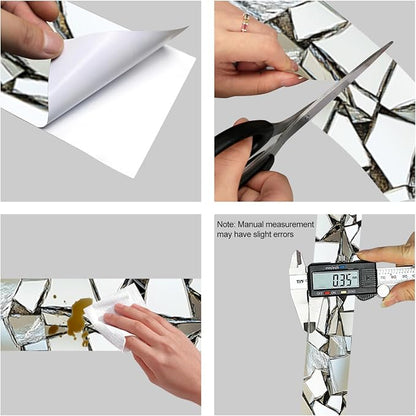 HOMETITUTE Wallpaper Border Peel and Stick Wall Decor PVC Mosaic Mirror Look - Image 7