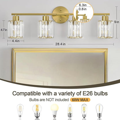 Crystal Bathroom Light Fixtures, Bathroom Lighting Fixtures Over Mirror - Image 2
