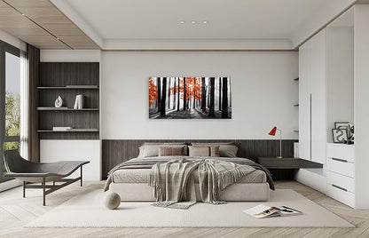 Cao Gen Decor Art S06662 Wall Art Canvas Painting Red Tree in Black and White - Image 4