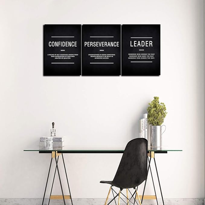 HUADO Motivational Canvas Wall Art, Leader Confidence Perseverance Office Wall - Image 4