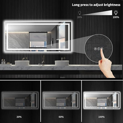 LOAAO 72X32 LED Bathroom Mirror - Image 4