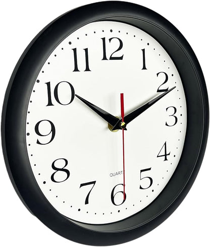 Bernhard Products Black Wall Clock Silent Non Ticking 8 Inch Quality Quartz - Image 3