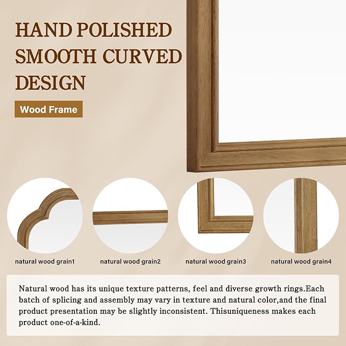 WallBeyond 24" x 36" Natural Wood Mirror - Image 7