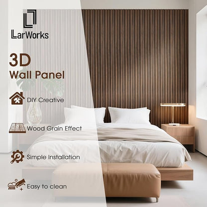 WPC Slat Wall Panels 8 Pack 96" x 8.2", Waterproof Fluted Wall Paneling - Image 2