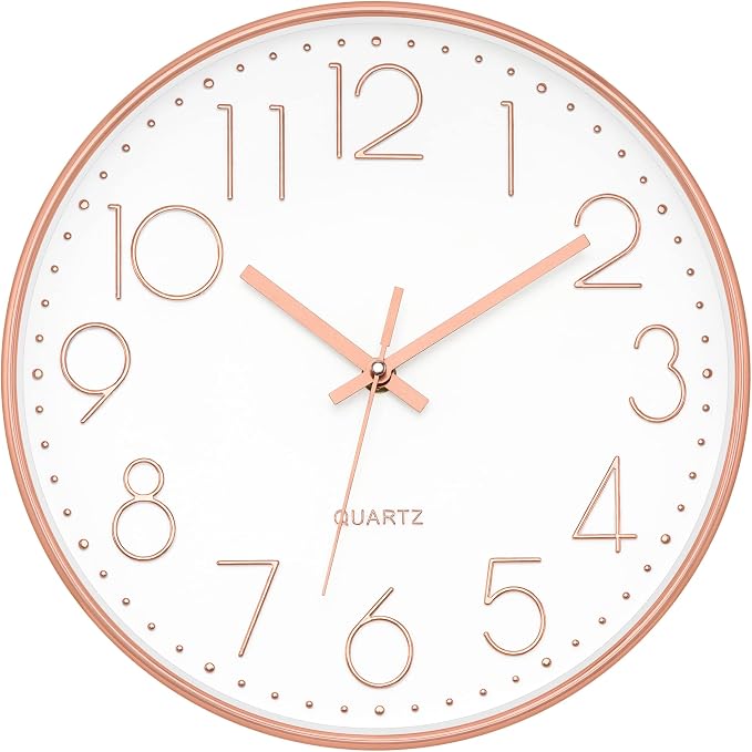 Foxtop Modern Wall Clock 12 Inch Non-Ticking Silent Battery Operated Round - Image 2