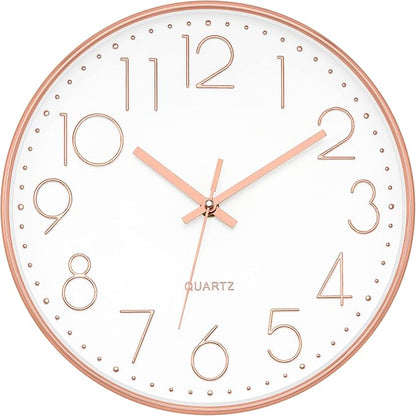 Foxtop Modern Wall Clock 12 Inch Non-Ticking Silent Battery Operated Round - Image 2