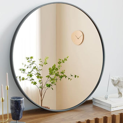 NEWBULIG Round Bathroom Mirror for Over Sink, 30 Inch Wall Mount Vanity Circle by NEWBULIG