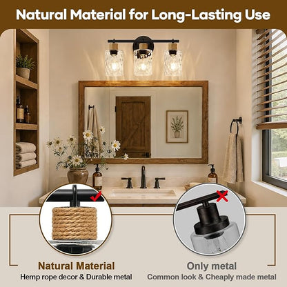 MOKATNG Bathroom Light Fixtures, 3-Light Coastal Vanity Lights - Image 4