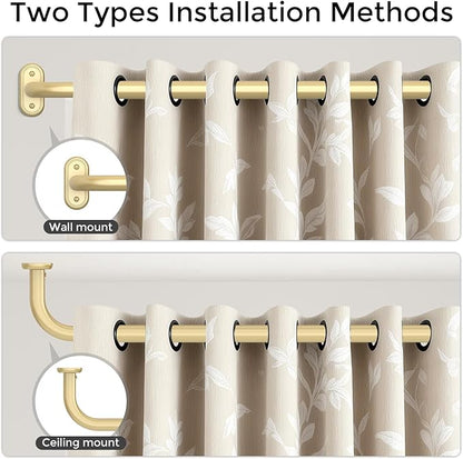 Curtain Rods 36-88 Inch, 1 Inch Adjustable Heavy Duty Room Darkening Window - Image 4