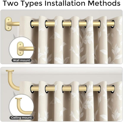 Curtain Rods 36-120 Inch, 1 Inch Adjustable Long Heavy Duty Room Darkening - Image 4