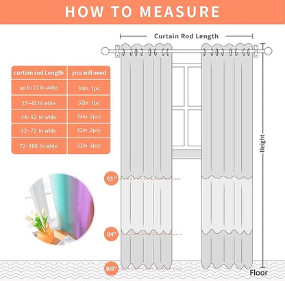 XiDi Kids Room Decor for Girls Bedroom, Girls Room Curtains Windows Wall Drapes - Image 3