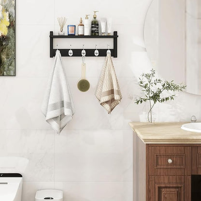 Homode Wall Coat Rack With Shelf, Wood Entryway Hanger With Hooks, Small - Image 3