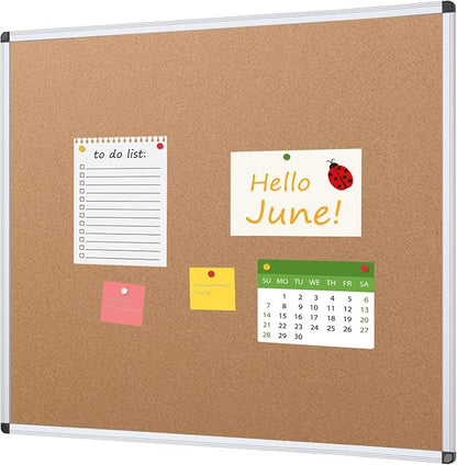 VIZ-PRO Cork Bulletin Board, 48 X 48 Inches, Wall-Mounted Corkboard by VIZ-PRO