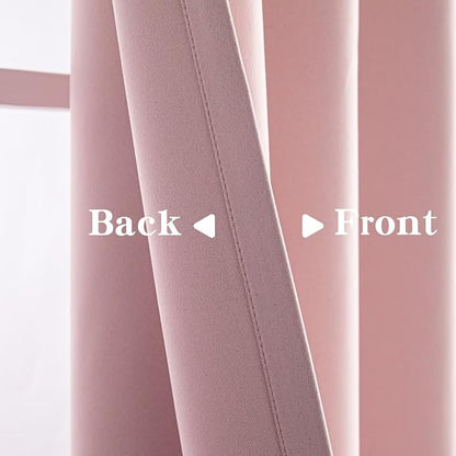 IGEMAEVE Blush Pink Curtains 84 Inch Length 2 Panels Set, Light Filtering - Image 4
