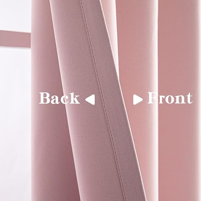 IGEMAEVE Blush Pink Curtains 108 Inch Length 2 Panels Set, Light Filtering - Image 4