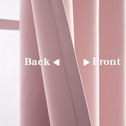 IGEMAEVE Blush Pink Curtains 108 Inch Length 2 Panels Set, Light Filtering - Image 4