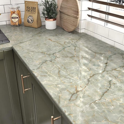 Green Marble Contact Paper for Countertops Waterproof Granite Peel and Stick - Image 2
