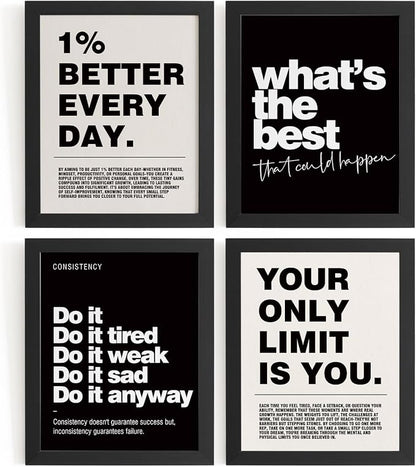 DSHFG Motivational Inspirational Office Wall Art Decor Prints Set of 4 by Unknown