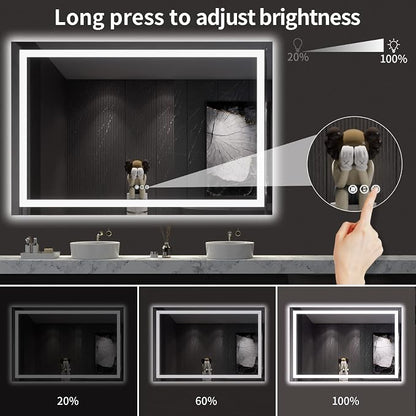 LOAAO 60X40 LED Bathroom Mirror - Image 4