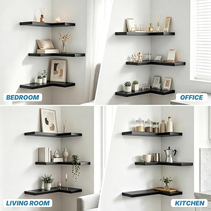 NATURE'S SOURCE Corner Floating Shelves - Image 5