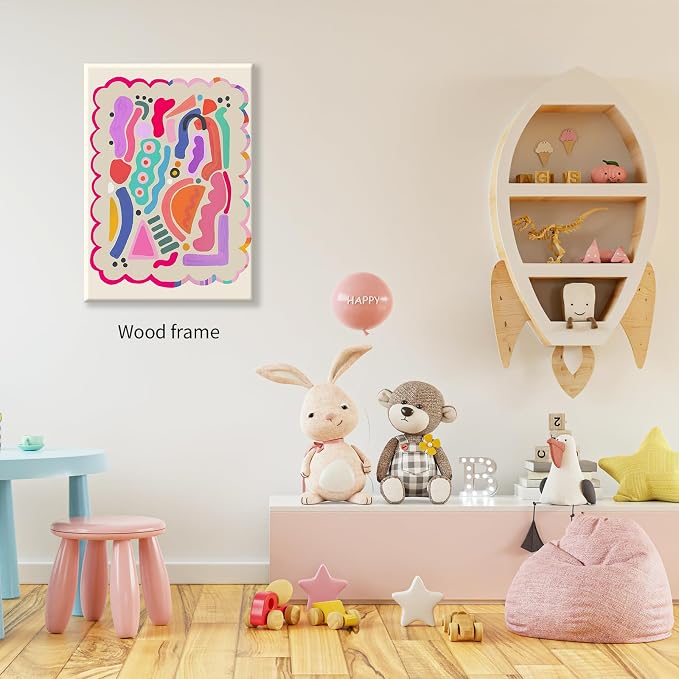 Funky Cute Kids Abstract Wall Art Trendy Bright Colorful Poster 12x16 inch - Image 5