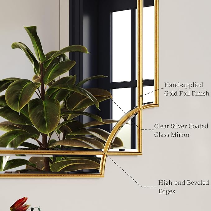 Kelly Miller 20"x30" Small Gold Bathroom Mirror - Image 6
