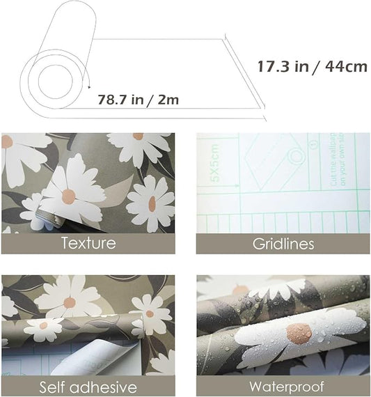 Floral Wallpaper Peel and Stick, 17.3‘’×78.7‘’ - Image 2