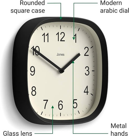 JONES CLOCKS® Sprite wall Clock | Modern Retro Rounded Square Clock | 10 inch | - Image 6