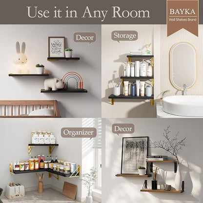 BAYKA Wall Shelves for Bedroom Decor, Floating Shelves for Living Room Kitchen - Image 3