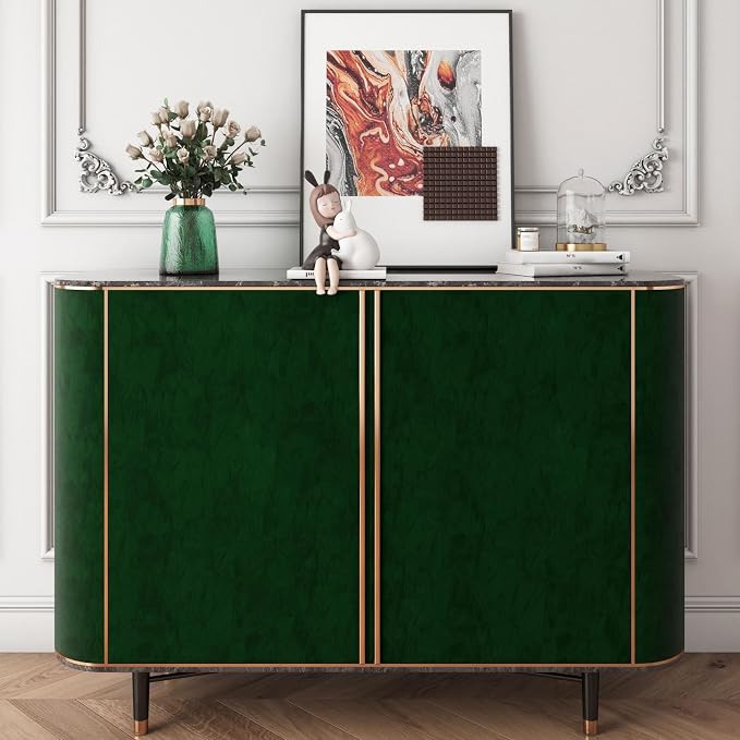 Yenhome 24"X393" Green Velvet Wallpaper Stick and Peel Vintage Green Wallpaper - Image 4