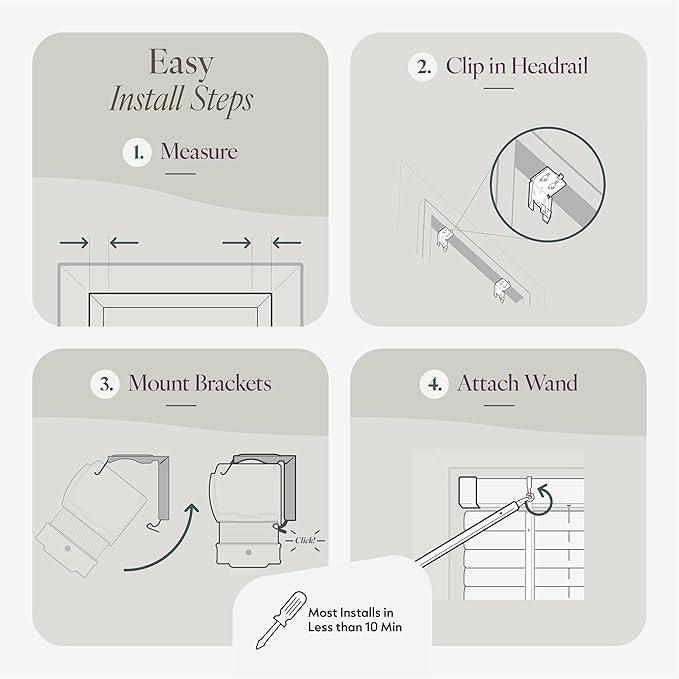 CHICOLOGY Cordless Mini Blinds for Indoor Windows, 50.5" W x 84" H, Light - Image 5
