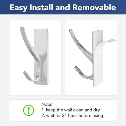 pickpiff Silver Self Adhesive Coat Hooks - Image 3