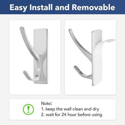 pickpiff Silver Self Adhesive Coat Hooks - Image 3