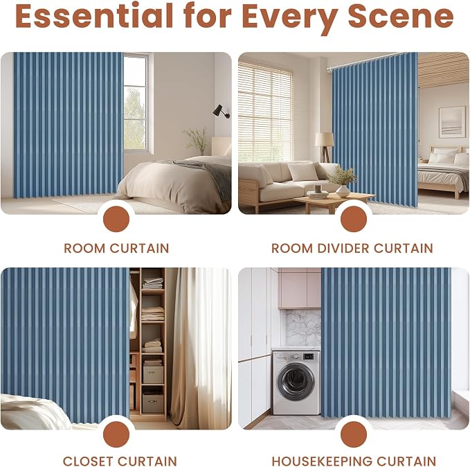 AJAZZ Blackout Doorway Curtains Accordion Doors - Image 8